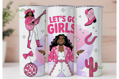 Pink Cowgirl Tumbler Wrap PNG Sublimation PixelChick 