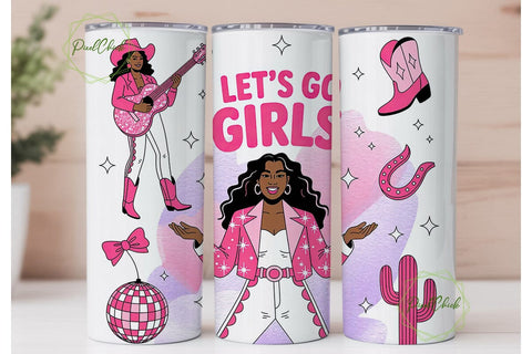 Pink Cowgirl Tumbler Wrap PNG Sublimation PixelChick 