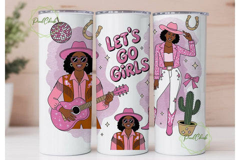 Pink Cowgirl Tumbler Wrap PNG Sublimation PixelChick 