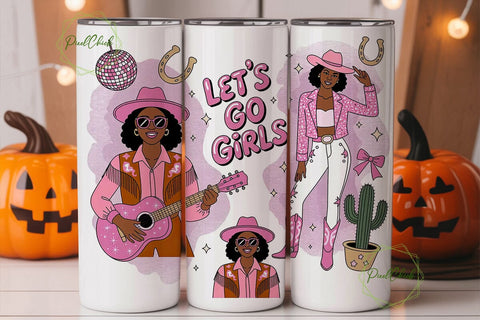 Pink Cowgirl Tumbler Wrap PNG Sublimation PixelChick 