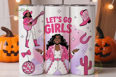 Pink Cowgirl Tumbler Wrap PNG Sublimation PixelChick 