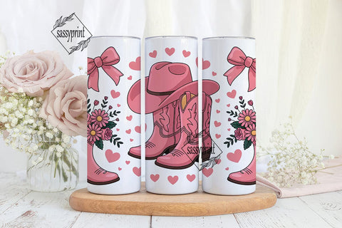Pink Cowgirl Tumbler Wrap Sublimation sassyprint 