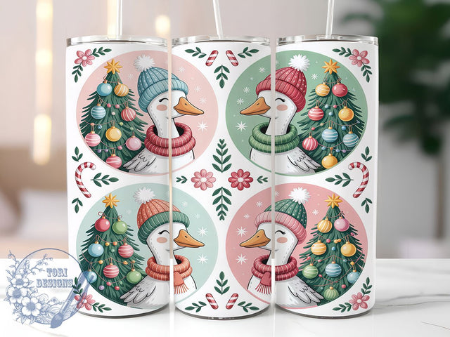 Pink Crochet Goose Tumbler Wrap, Christmas Goose Sublimation Design, Festive Crochet Art, 20oz Holiday Tumbler, Whimsical Goose Mug, Stylish Christmas Cup, Cozy Goose Wrap Sublimation ToriDesigns 