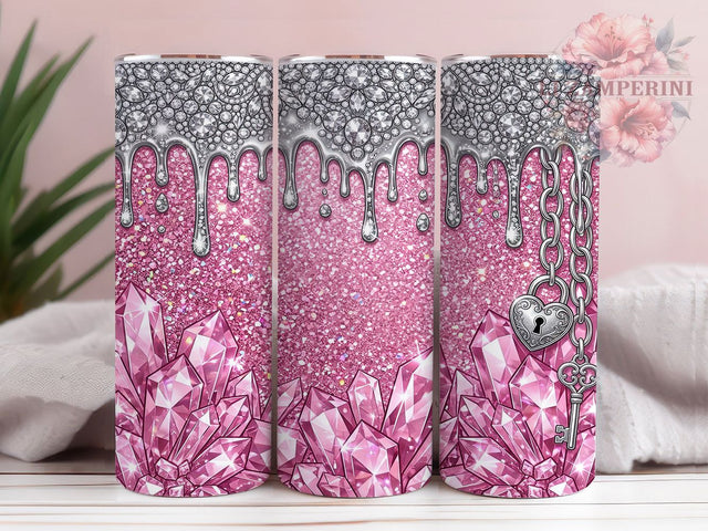 Pink Crystal Glam 20oz Tumbler, Pink Crystal Glam, Crystal Glam PNG, Pink Crystal PNG, Glam Tumbler PNG, Pink Glam Tumbler, Crystal Tumbler, Pink Crystal Wrap Sublimation Li Zamperini 