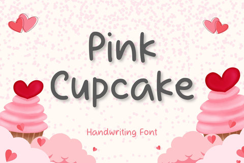 Pink cupcake Font Aisyah 