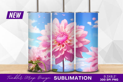 Pink dahlia flower on a blue sky Sublimation Regulrcrative 