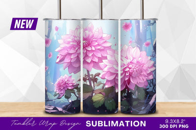 Pink dahlias in a dreamy forest Sublimation Regulrcrative 