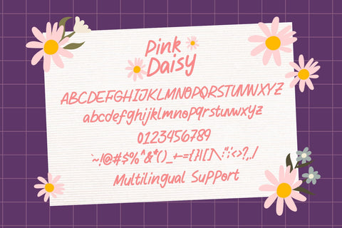Pink Daisy Font Dm Letter Studio 