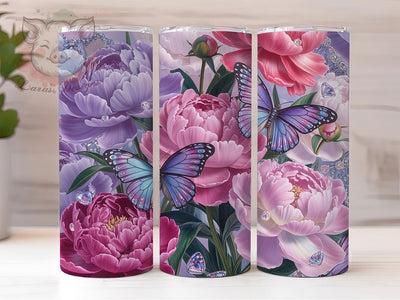 Pink Diamond Butterfly 20oz Tumbler, Glitter Diamond Cup Wrap, Sparkly Butterfly Design, Sublimation Tumbler Wrap, 20Oz Tumbler Design, Artistic Glitter Cup, Stylish Diamond Butterfly Wrap Sublimation Lara' s Designs 