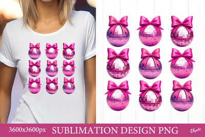 Pink Disco Ball Sublimation. Valentine’s Day Tshirt Design Sublimation Olga Terlyanskaya 