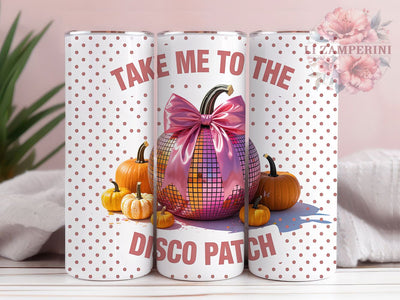 Pink Disco Pumpkin Halloween Tumbler Wrap, Take Me To The Disco Png, Coquette Halloween Png, Disco Ball Pumpkin Png, Girly Halloween Tumbler, 20oz Skinny Tumbler Png, Pink Halloween Tumbler Sublimation Li Zamperini 