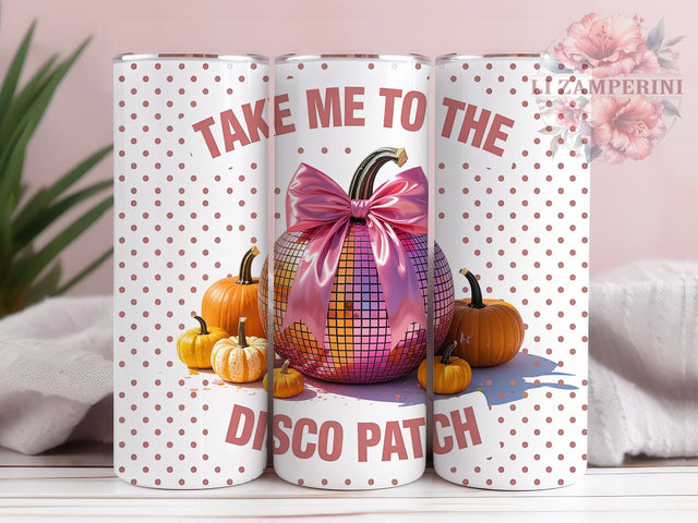 Pink Disco Pumpkin Halloween Tumbler Wrap, Take Me To The Disco Png, Coquette Halloween Png, Disco Ball Pumpkin Png, Girly Halloween Tumbler, 20oz Skinny Tumbler Png, Pink Halloween Tumbler Sublimation Li Zamperini 