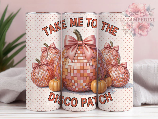 Pink Disco Pumpkin Halloween Tumbler Wrap, Take Me To The Disco Png, Coquette Halloween Png, Disco Ball Pumpkin Png, Girly Halloween Tumbler, 20oz Skinny Tumbler Png, Pink Halloween Tumbler Sublimation Li Zamperini 