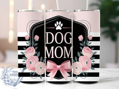 Pink Dog Mom 20oz Tumbler, Pink Dog Tumbler, 20oz Tumbler Wrap, Dog Lover Gift, Pet Mom Sublimation, Sublimation Tumbler Design, Cute Dog Cup Sublimation ToriDesigns 