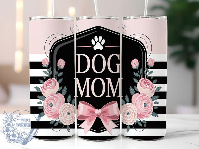 Pink Dog Mom 20oz Tumbler, Pink Dog Tumbler, 20oz Tumbler Wrap, Dog Lover Gift, Pet Mom Sublimation, Sublimation Tumbler Design, Cute Dog Cup Sublimation ToriDesigns 