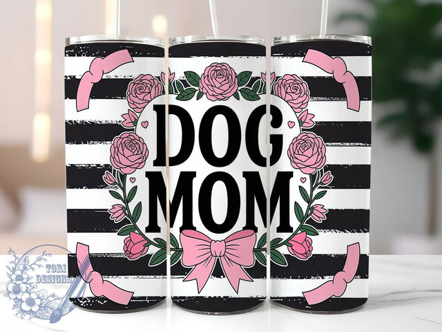 Pink Dog Mom 20oz Tumbler, Pink Dog Tumbler, 20oz Tumbler Wrap, Dog Lover Gift, Pet Mom Sublimation, Sublimation Tumbler Design, Cute Dog Cup Sublimation ToriDesigns 