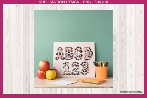 Pink Doodle Lines and Dots Alphabet Set, School Elements, Sublimation Png Sublimation Keepsake Treasures Designs LLC. 
