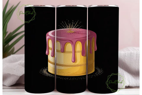 Pink Drip Cake 20oz Tumbler Wrap Sublimation PixelChick 