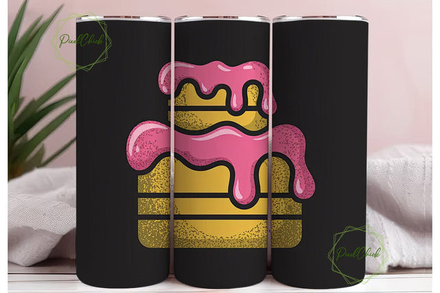 Pink Drip Cake 20oz Tumbler Wrap Sublimation PixelChick 
