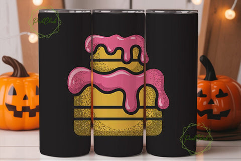 Pink Drip Cake 20oz Tumbler Wrap Sublimation PixelChick 