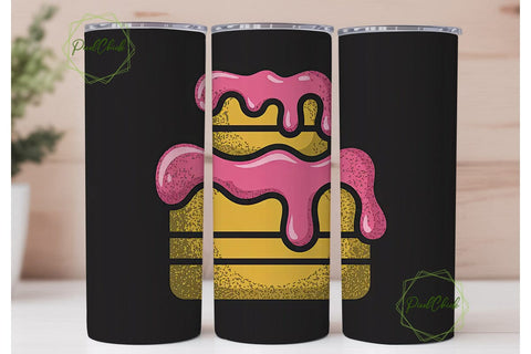 Pink Drip Cake 20oz Tumbler Wrap Sublimation PixelChick 