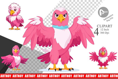 Pink Eagle Valentine Clipart Sublimation artnoy 