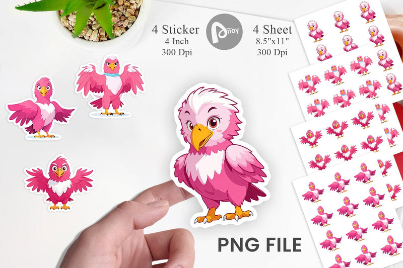 Pink Eagle Valentine Sticker Sublimation artnoy 
