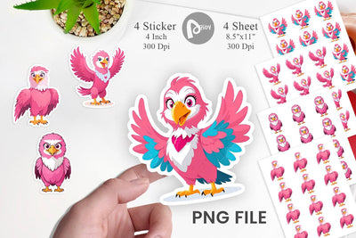 Pink Eagle Valentine Sticker Sublimation artnoy 