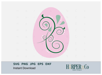Pink Easter Egg SVG PNG Cut EPS File SVG HarperNCo 