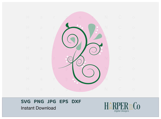 Pink Easter Egg SVG PNG Cut EPS File SVG HarperNCo 
