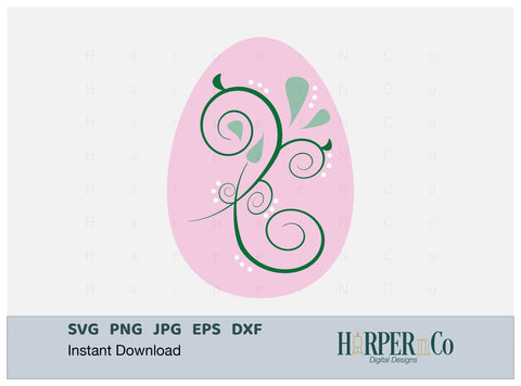 Pink Easter Egg SVG PNG Cut EPS File SVG HarperNCo 
