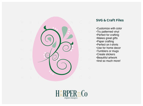Pink Easter Egg SVG PNG Cut EPS File SVG HarperNCo 
