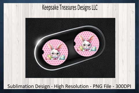 Pink Easter Peeking Bunny 20oz Straight Tumbler Wrap And Car Coaster Template, Sublimation PNG, Spring Tumbler Wrap Template, Digital Download Sublimation Keepsake Treasures Designs LLC. 