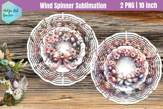 Pink Easter Wind Spinner Sublimation Sublimation Helga Art 
