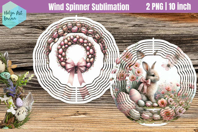 Pink Easter Wind Spinner Sublimation Sublimation Helga Art 