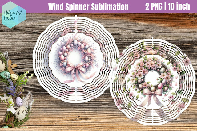 Pink Easter Wind Spinner Sublimation Sublimation Helga Art 