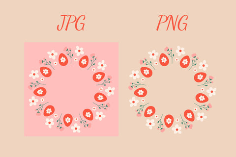 Pink Easter Wreaths Card Templates Sublimation Rin Green 