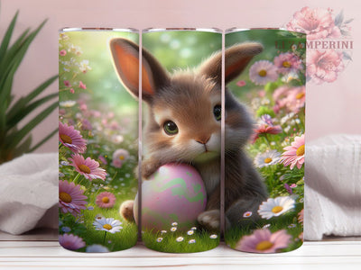 Pink Egg Floral Easter Bunny Tumbler, Spring Rabbit Tumbler, Pink Egg Bunny Wrap, Whimsical Bunny Wrap, Festive Easter Wrap, Sublimation Design, Trendy Gift Idea Sublimation Li Zamperini 