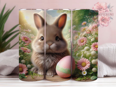 Pink Egg Floral Easter Bunny Tumbler, Spring Rabbit Tumbler, Pink Egg Bunny Wrap, Whimsical Bunny Wrap, Festive Easter Wrap, Sublimation Design, Trendy Gift Idea Sublimation Li Zamperini 