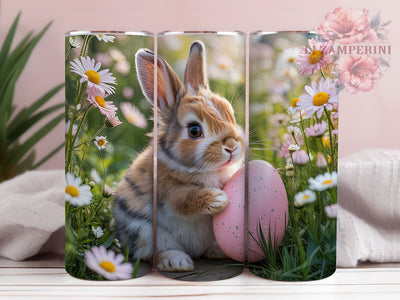 Pink Egg Floral Easter Bunny Tumbler, Spring Rabbit Tumbler, Pink Egg Bunny Wrap, Whimsical Bunny Wrap, Festive Easter Wrap, Sublimation Design, Trendy Gift Idea Sublimation Li Zamperini 