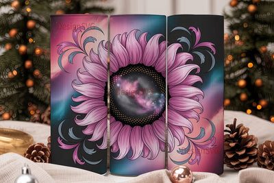Pink Fantasy Sunflower 20oz Tumbler Wrap Sublimation DesignSVG 