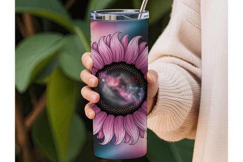 Pink Fantasy Sunflower 20oz Tumbler Wrap Sublimation DesignSVG 