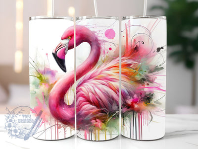 Pink Flamingo 20oz Skinny Tumbler, Flamingo Tumbler Png, Straight & Tapered Tumbler Wrap, Instant Digital Download Sublimation ToriDesigns 