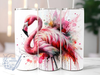 Pink Flamingo 20oz Skinny Tumbler, Flamingo Tumbler Png, Straight & Tapered Tumbler Wrap, Instant Digital Download Sublimation ToriDesigns 
