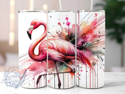 Pink Flamingo 20oz Skinny Tumbler, Flamingo Tumbler Png, Straight & Tapered Tumbler Wrap, Instant Digital Download Sublimation ToriDesigns 