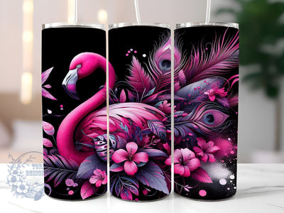 Pink Flamingo 20oz Skinny Tumbler, Flamingo Tumbler Png, Straight & Tapered Tumbler Wrap, Instant Digital Download Sublimation ToriDesigns 