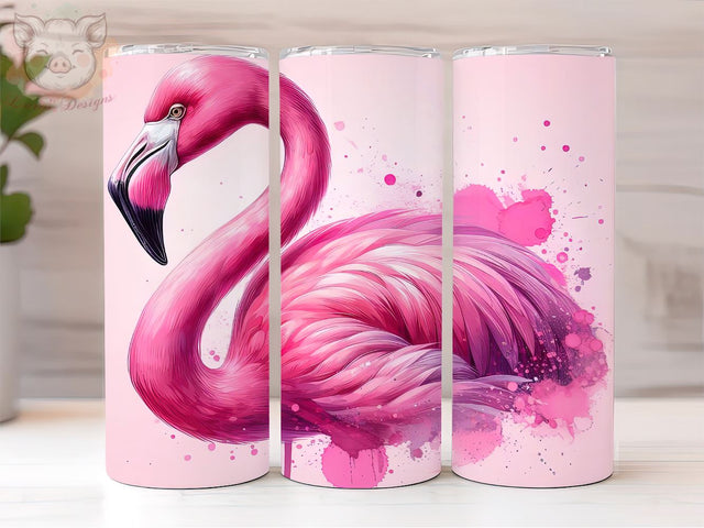 Pink Flamingo 20oz Skinny Tumbler Wrap, Flamingo PNG Downloads, 20oz Tumbler Png, Sublimation Design, Digital, Digital Download PNG Sublimation Lara' s Designs 