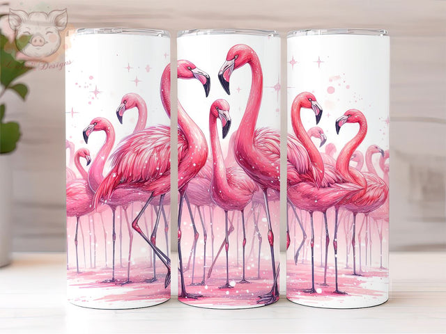 Pink Flamingo 20oz Skinny Tumbler Wrap, Flamingo PNG Downloads, 20oz Tumbler Png, Sublimation Design, Digital, Digital Download PNG Sublimation Lara' s Designs 