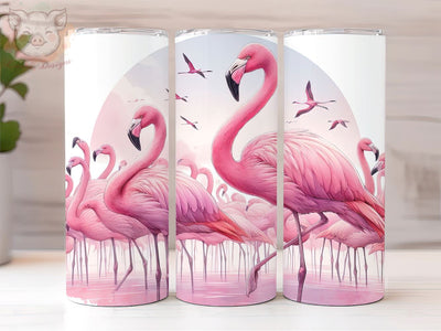 Pink Flamingo 20oz Skinny Tumbler Wrap, Flamingo PNG Downloads, 20oz Tumbler Png, Sublimation Design, Digital, Digital Download PNG Sublimation Lara' s Designs 