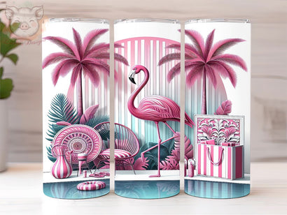 Pink Flamingo 20oz Tumbler Png, Straight & Tapered Tumbler Png, Summer Flamingo Tumbler Png, Digital Download PNG Sublimation Lara' s Designs 